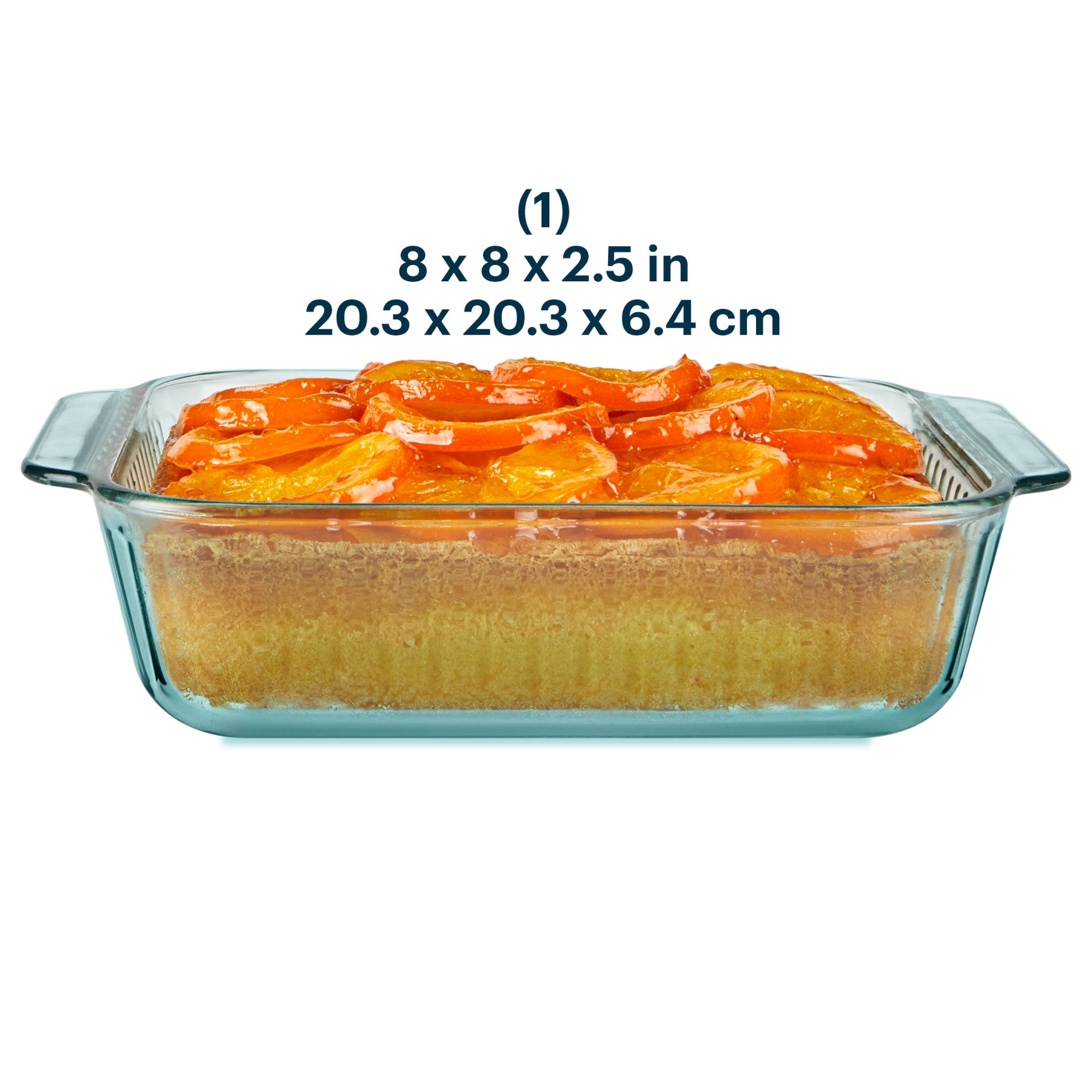 Pyrex® Sculpted Tinted Glass 8 Square Baking Dish. Aqua - Image 2