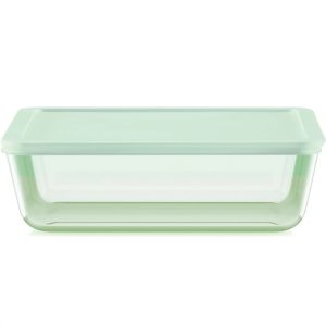 Pyrex? Simply Store? Tinted 11-cup Rectangle Storage with Green Plastic Lid