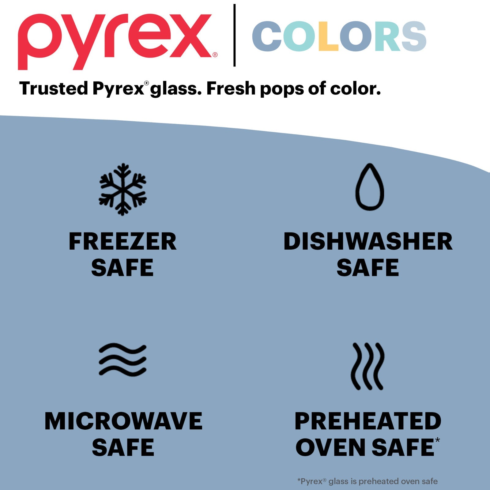 Pyrex? Simply Store? Tinted 6-piece Round Storage Value Pack with Blue Plastic Lids - Image 6