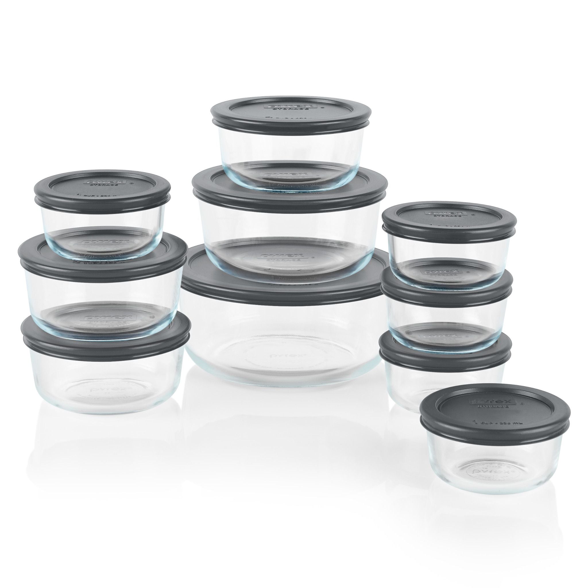 Pyrex? Simply Store? 20-piece Set with Gray Lids