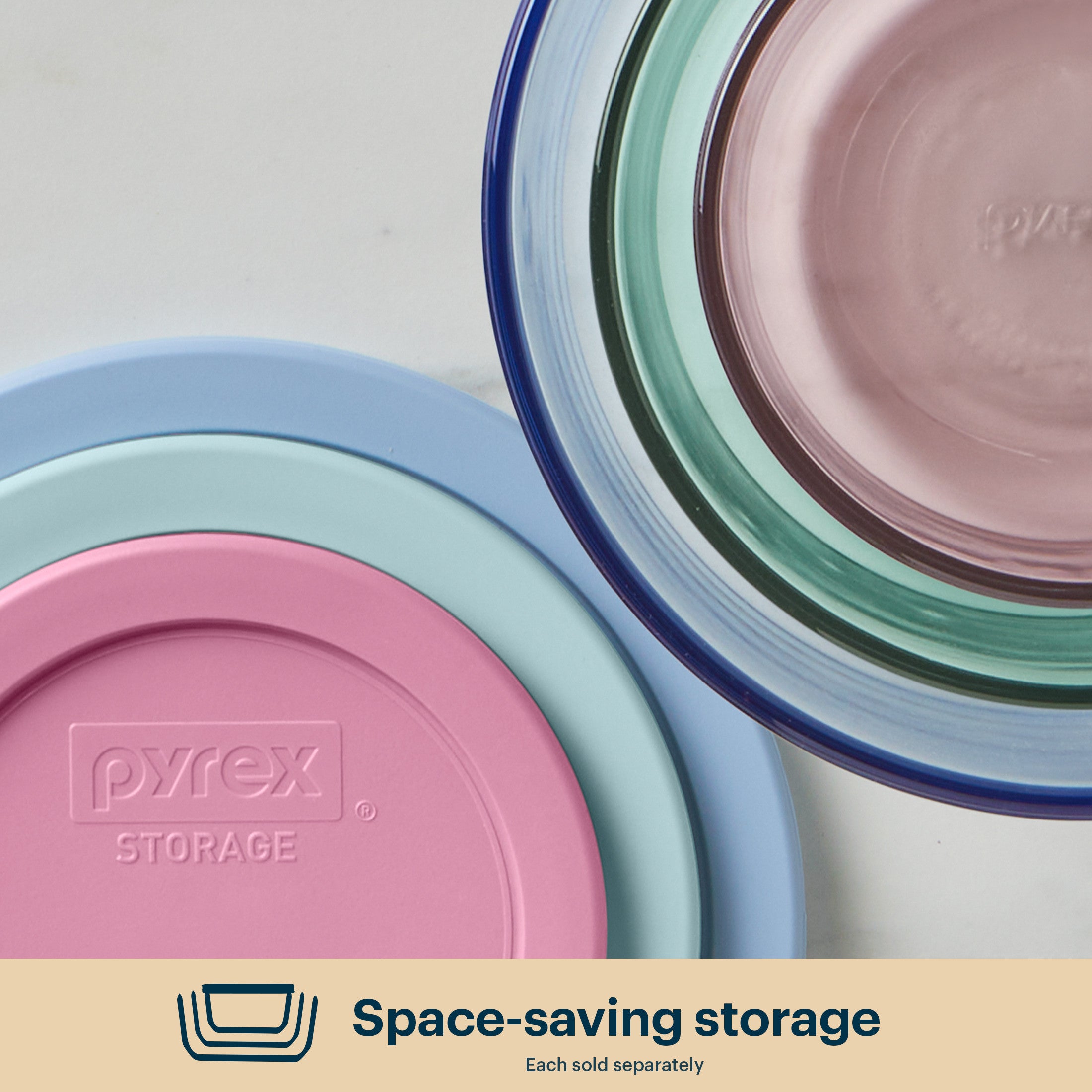 Pyrex Simply Store Tinted Glass 7-cup Round Storage Container with Lid. Pink - Image 5
