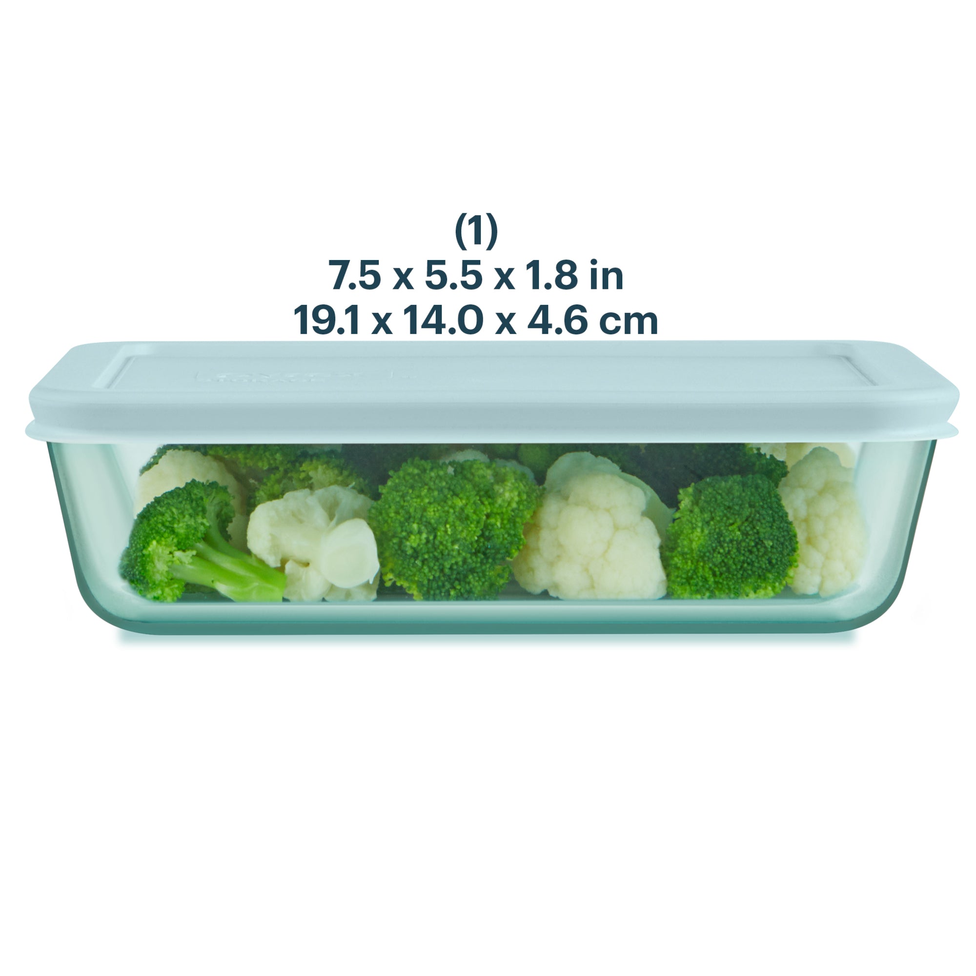Pyrex? Simply Store? Tinted Glass 6-cup Rectangle Storage Container with Lid. Aqua - Image 2