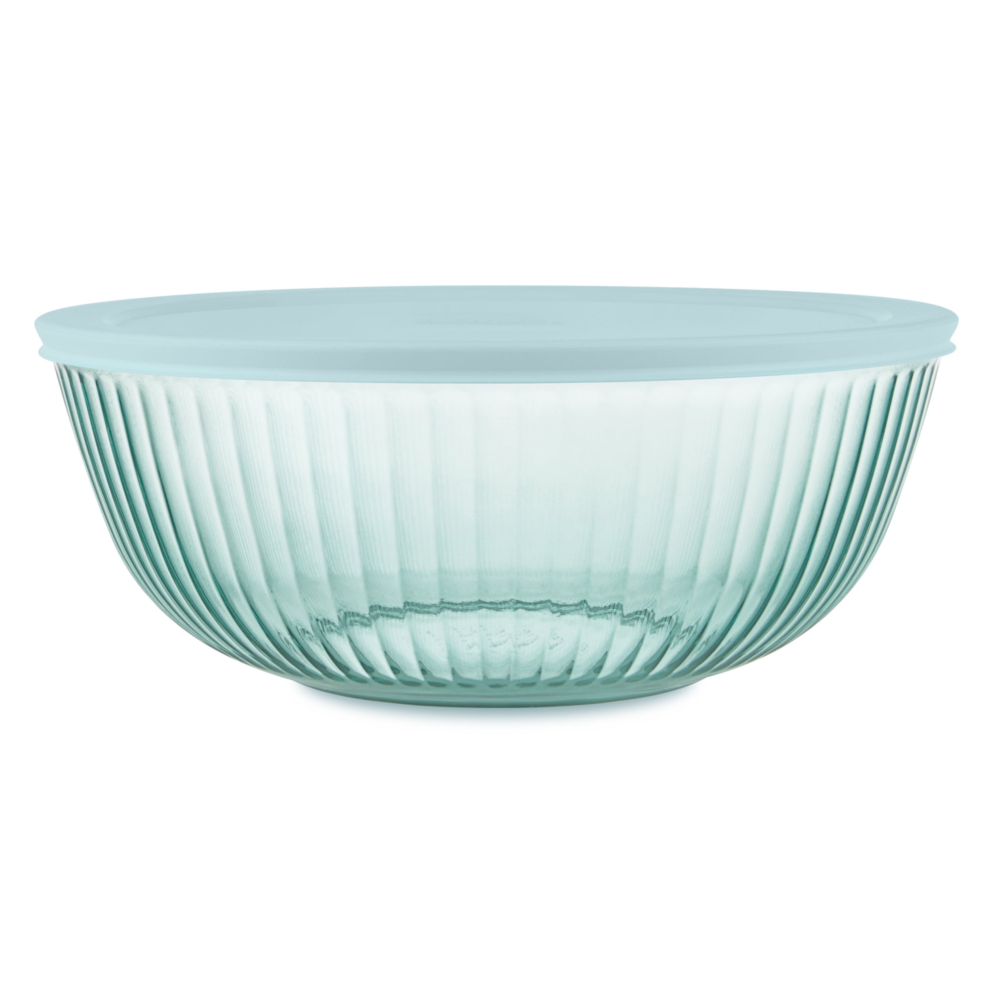 Pyrex Colors Sculpted Tinted 4.5-quart Mixing Bowl with Lid. Aqua
