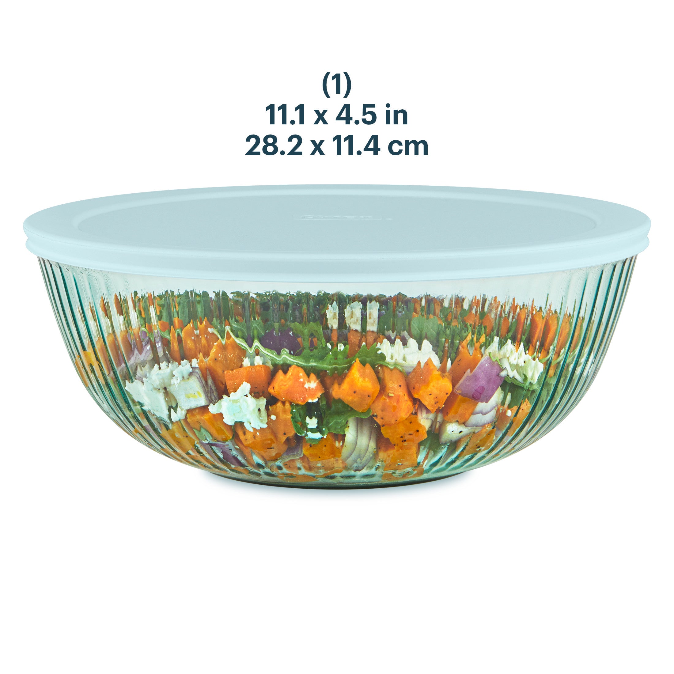 Pyrex Colors Sculpted Tinted 4.5-quart Mixing Bowl with Lid. Aqua - Image 2