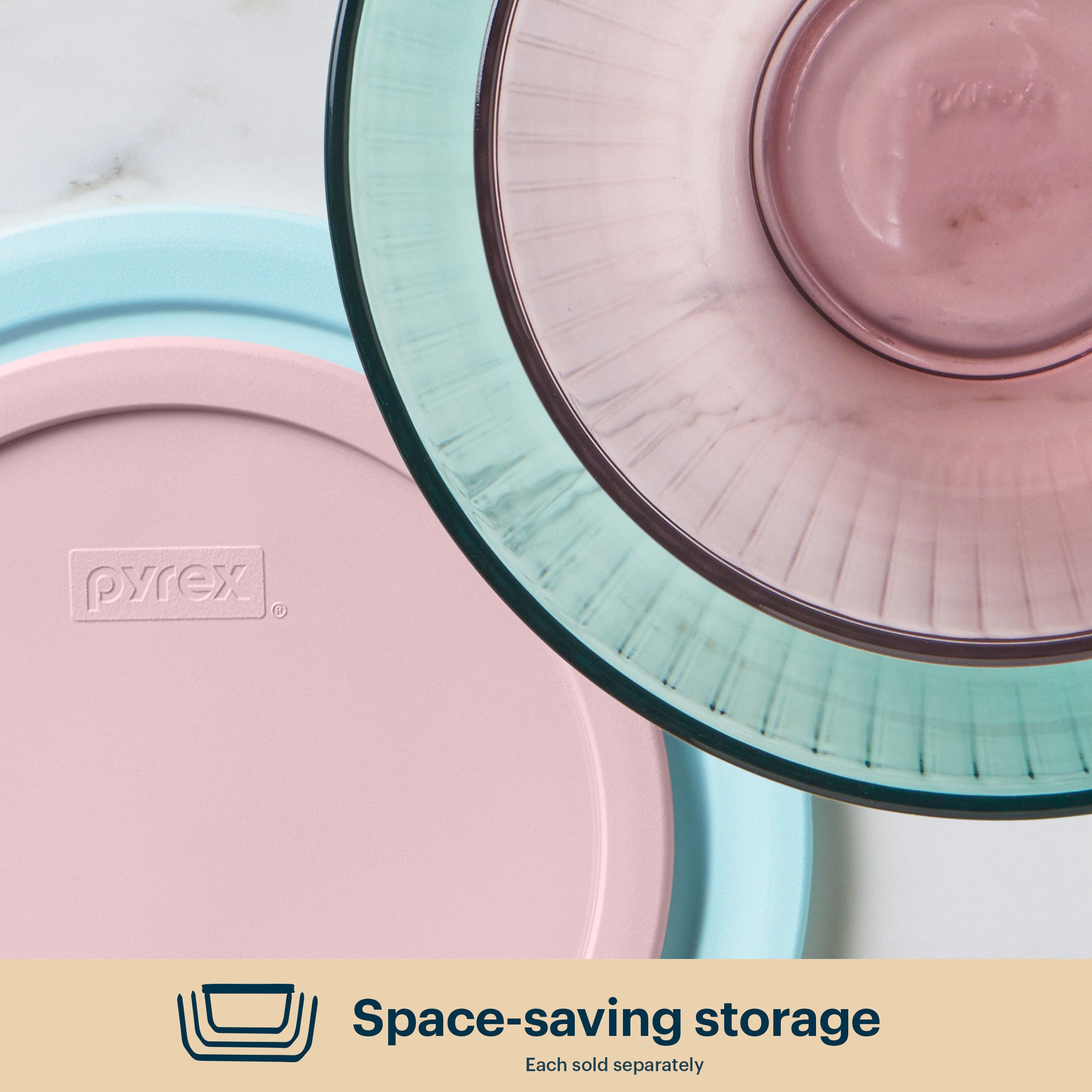 Pyrex Colors Sculpted Tinted 4.5-quart Mixing Bowl with Lid. Aqua - Image 5