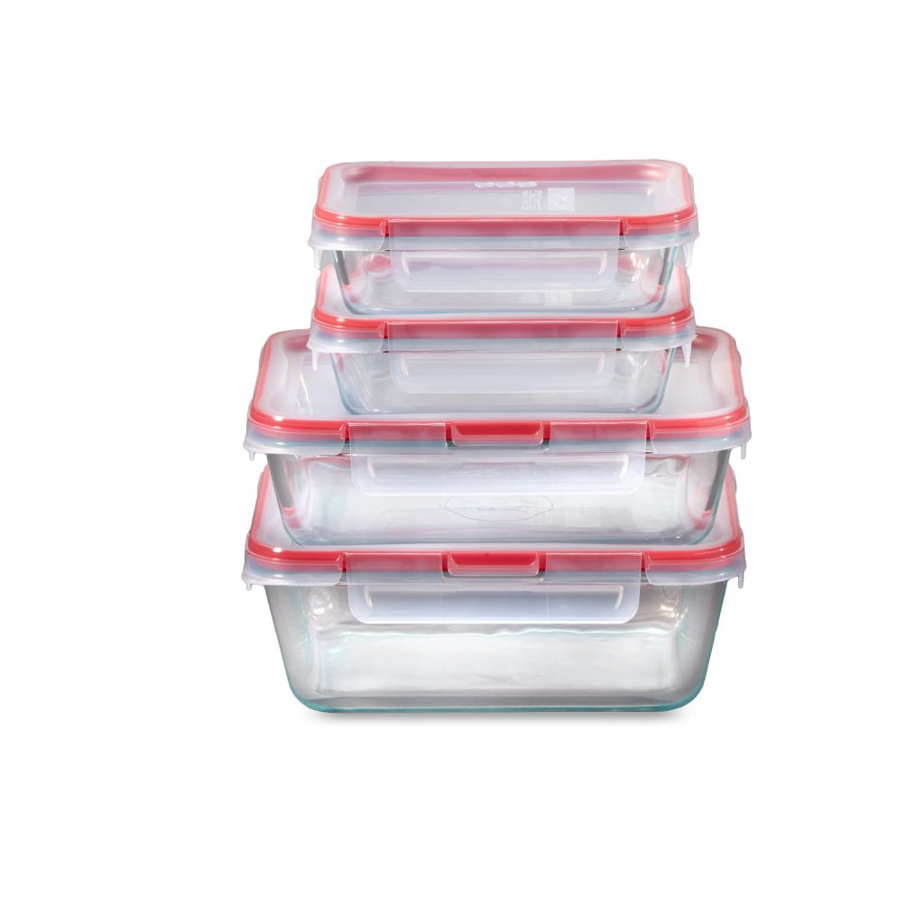 Pyrex® FreshLock™ 8-piece Rectangular Glass Storage Set