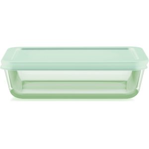 Pyrex Simply Store Tinted 3-cup Rectangle Storage with Green Plastic Lid