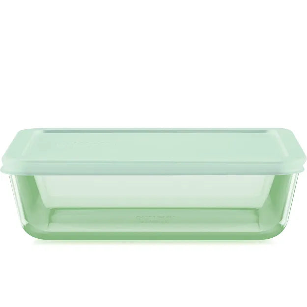 Pyrex Simply Store Tinted 6-cup Rectangle Storage with Green Plastic Lid