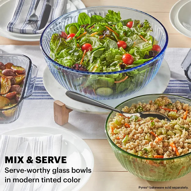 Pyrex Colors Sculpted Tinted 3-piece Mixing Bowl Set - Image 3