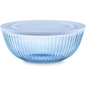 Pyrex Colors Sculpted Tinted 4.5-quart Mixing Bowl with Lid. Blue