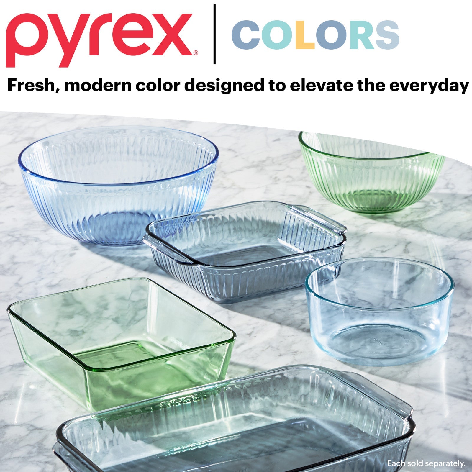 Pyrex Simply Store Tinted 6-piece Round Storage Value Pack with Blue Plastic Lids - Image 4