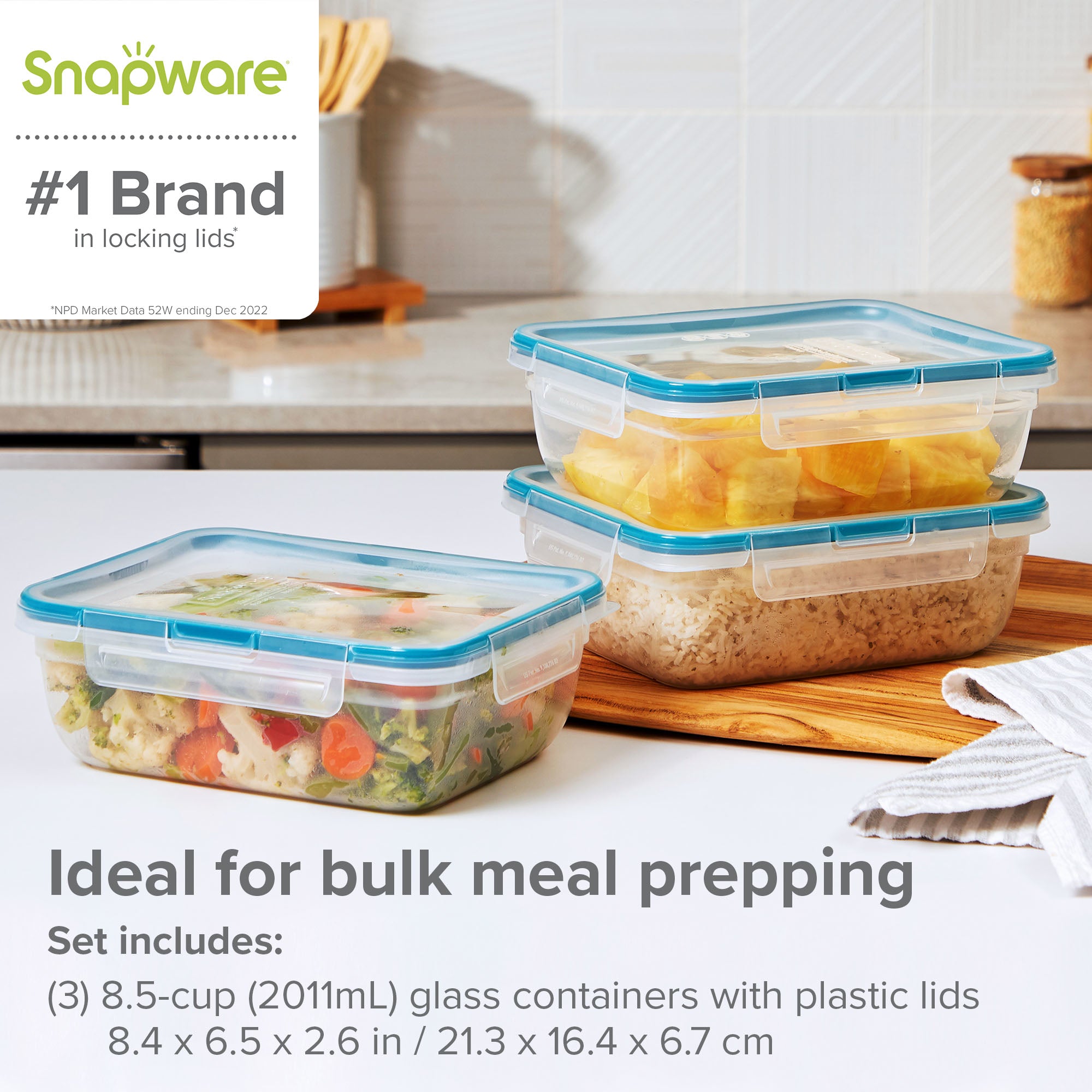 Snapware Total Solution 6-piece Rectangular Plastic Food Storage Set - Image 4