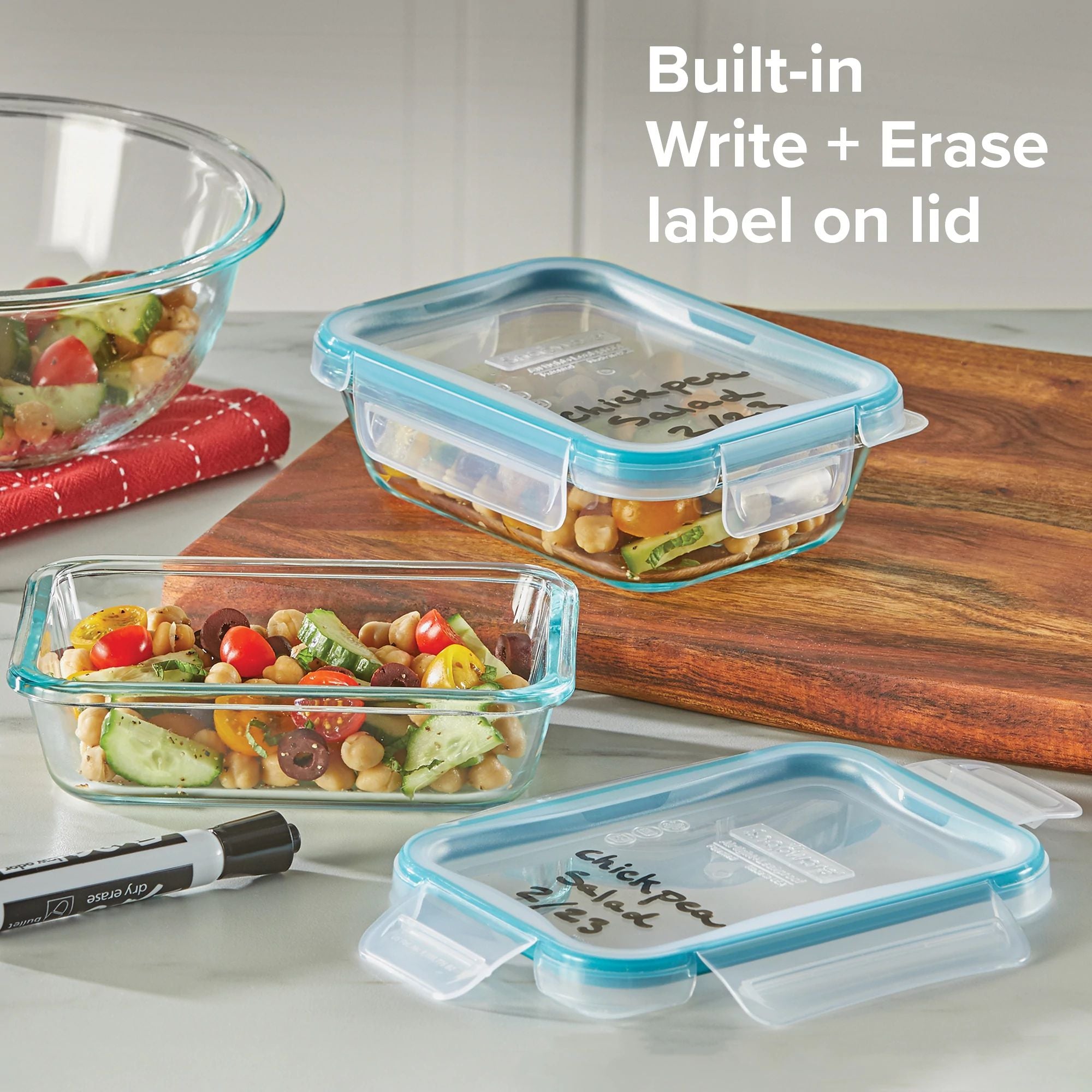 Snapware Total Solution Pyrex 4-piece Glass Storage Set with Plastic Lids - Image 4